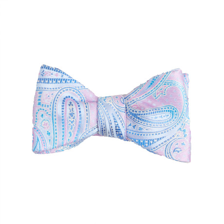 Paisley Jacquard Bow Tie // Pink + Blue