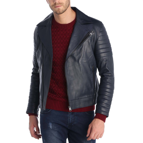 Armutalan Leather Jacket // Navy