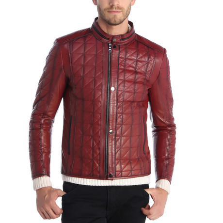 Besiri Leather Jacket // Red