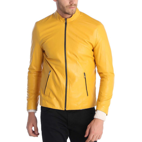 Golyaka Leather Jacket // Dark Yellow
