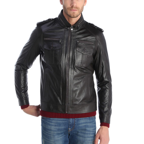 Eruh Leather Jacket // Brown