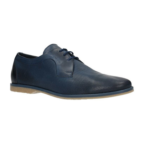 Perforated Lace-Up Derby // Navy