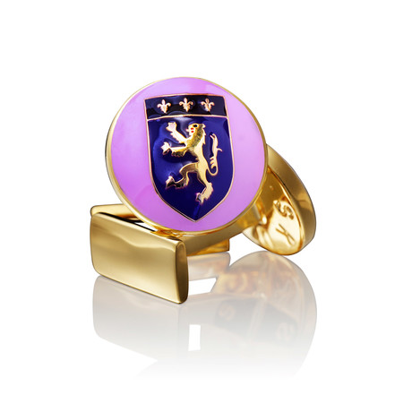 Cuff Links The Crest // Pink + Purple + Brown