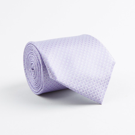 Jacquard Square Check Silk Tie // Lavender