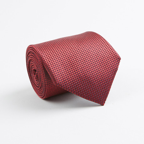 Jacquard Mini Circle Silk Tie // Red