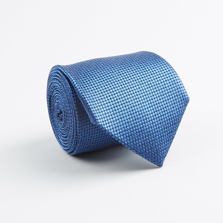 Jacquard Mini Circle Silk Tie // Blue