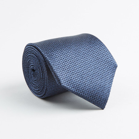 Jacquard Mini Circle Silk Tie // Navy