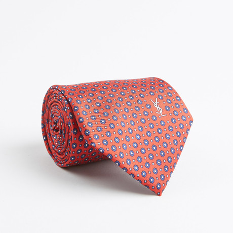 Floral Dot Silk Tie // Red