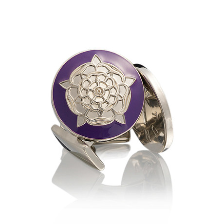 The Tudor Rose Silver Cufflinks // Palatine Purple