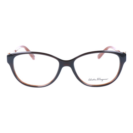 Thin Rim Rounded Trapezoid Frame // Black + Brown