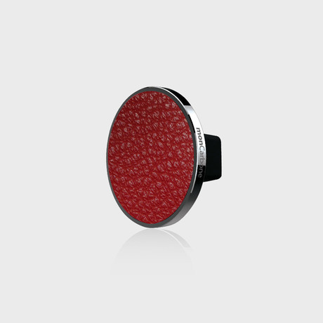JustClick Magnetic Car Mount // Gunmetal + Red Napa Leather // Single!