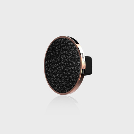 JustClick Magnetic Car Mount // Rose Gold + Black Napa Leather