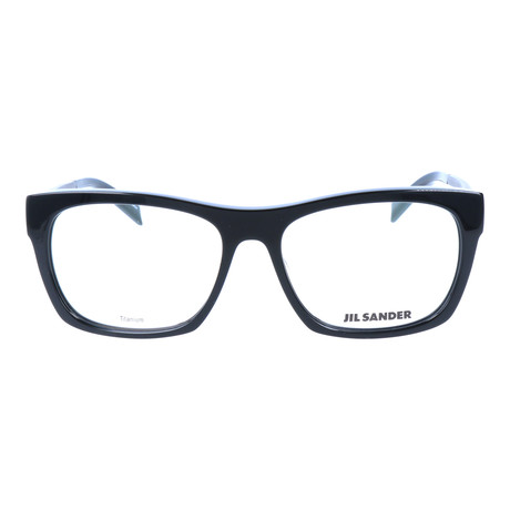 Heavy Rim Metal Temple Chiseled Square Wayfarer // Black