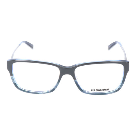 Thick Rim Metal Temple Smooth Rectangular Wayfarer // Black + Blue + Silver