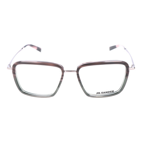 Inlaid Metal Rim Square Frame // Brown + Grey + Silver