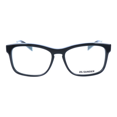 Thick Rim Metal Temple Square Wayfarer // Black + Silver