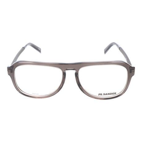 Straight Brow Thick Rim Rounded Square Frame // Clear Grey + Gunmetal
