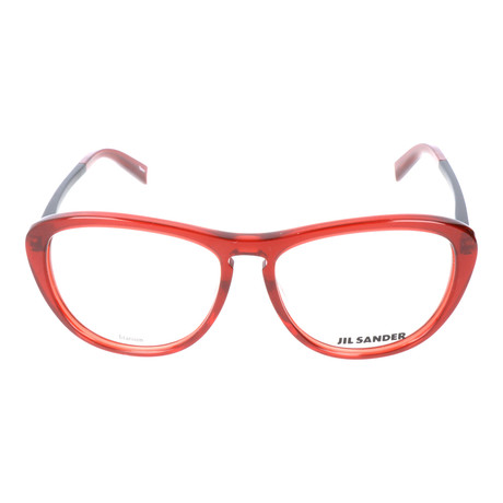 Oversized Thick Rim Metal Temple Winged Frame // Red + Black