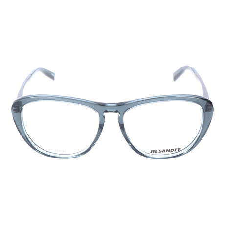 Oversized Thick Rim Metal Temple Winged Frame // Clear Grey + Gunmetal