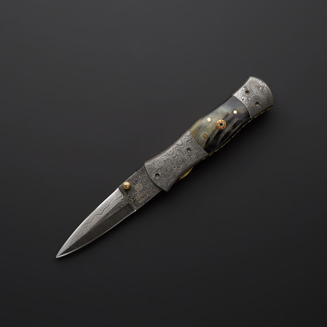 Sheep Horn Huntsman Folding Pocket Dagger