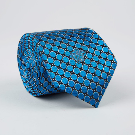 Dot + Circle Silk Tie // Bluette + Black