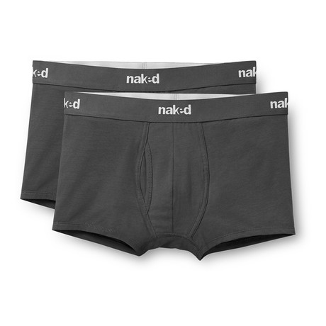Essential Cotton Stretch Trunks // 2-Pack // Charcoal