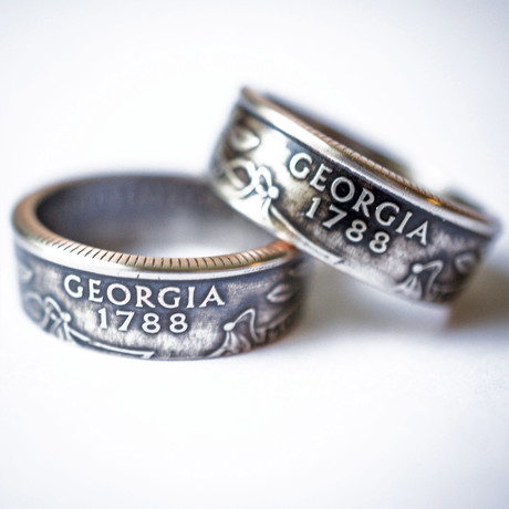 Georgia Double Sided State Quarter Ring