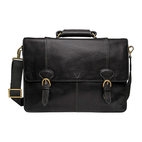 Parker Leather Briefcase // Black // Large