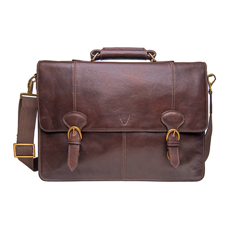 Parker Leather Briefcase // Brown // Large