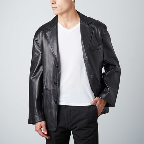 Leather Sport Coat // Black