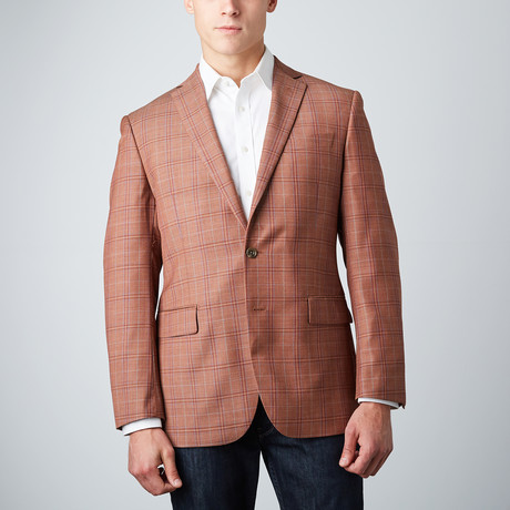 Wool Sport Coat // Orange Plaid