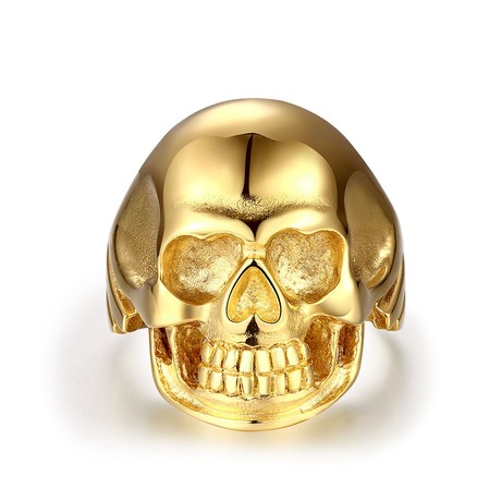 Goldtone Skull Ring