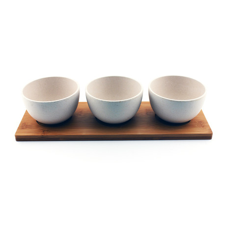 CooknCo Snack Bowl + Bamboo Tray // 3 Bowl Set