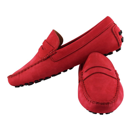 Deluxe Driving Penny Loafer // Red