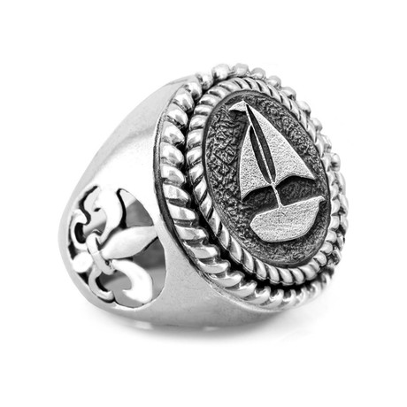 Sea Boat Medallion Ring