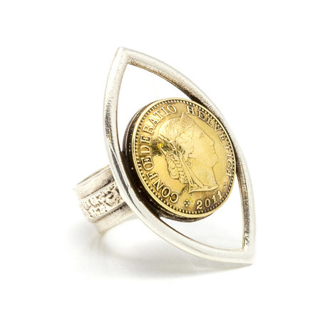 Swiss Eye Coin Ring