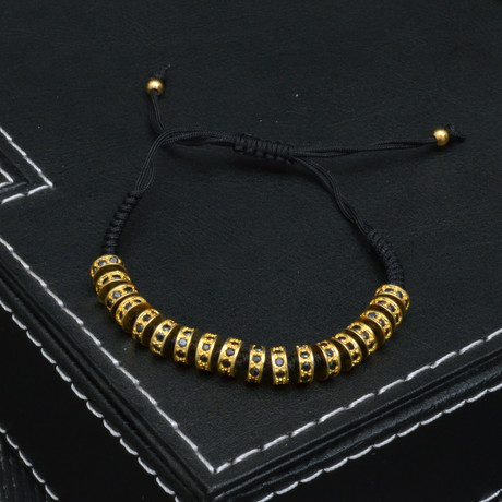 The Zinger Pull Closure Bracelet // Gold + Black