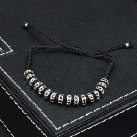 The Zinger Pull Closure Bracelet // Silver + Black