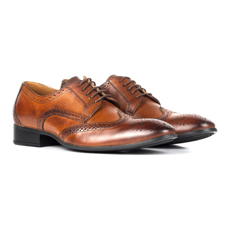 Leather Wingtip Full Brogue Derby // Brown