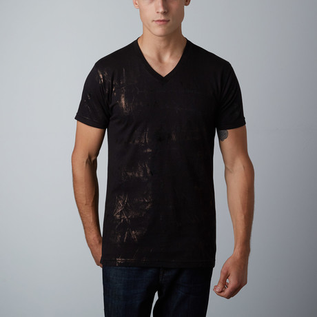 Ultra Soft Hand Dyed V-Neck // Metallic Black