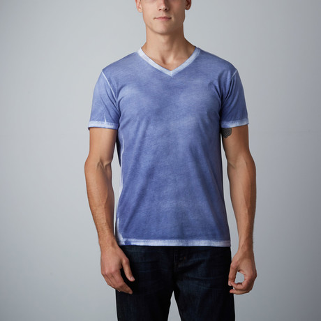 Ultra Soft Hand Dyed V-Neck // Stressed Navy