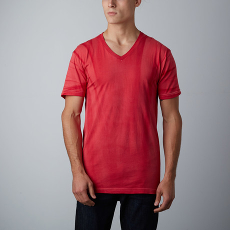 Ultra Soft Hand Dyed V-Neck // Vintage Red