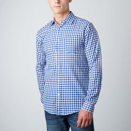 Greyson Check Button-Up // Blue + White