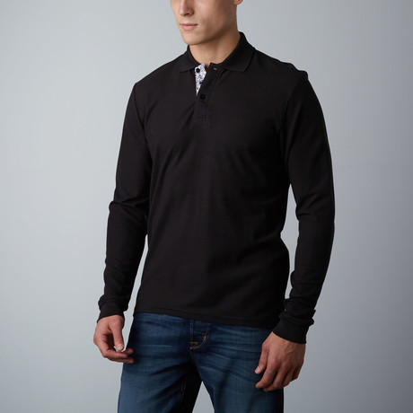 Long-Sleeve Polo // Black