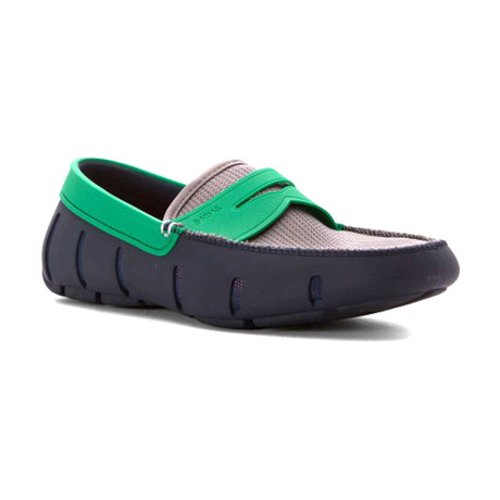 Penny Loafer // Navy + Green + Grey