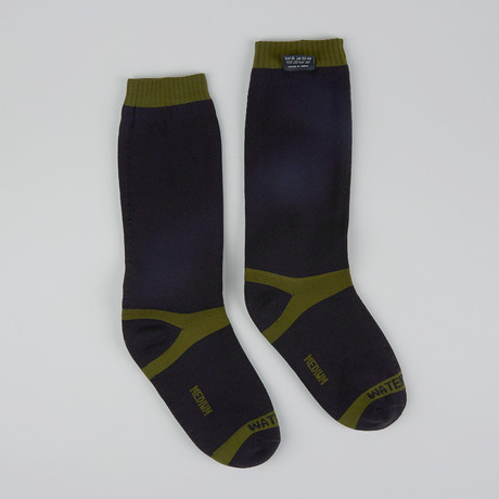 Trekking Waterproof Socks // Olive Green Stripe