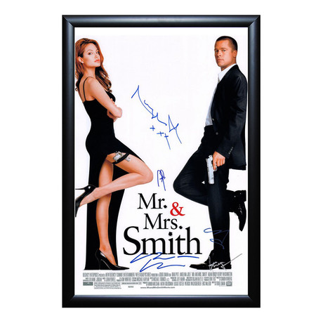 Signed Movie Poster // Mr. & Mrs. Smith // Cast