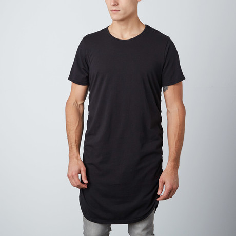 Extra-Long Rouched Tee // Black