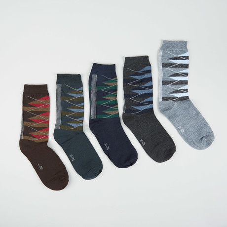 Argyle Stripe Sock // Assorted // Boxed Set Of 5