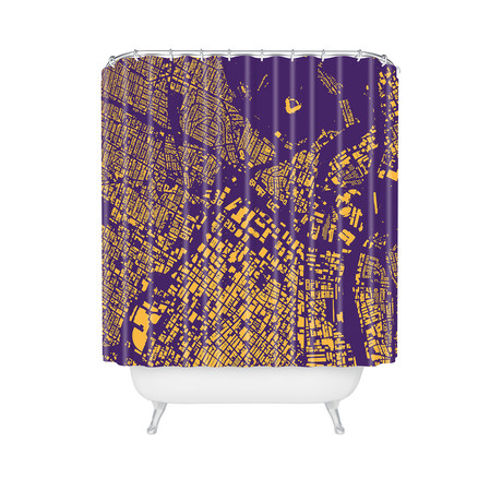 LA // Shower Curtain // Purple